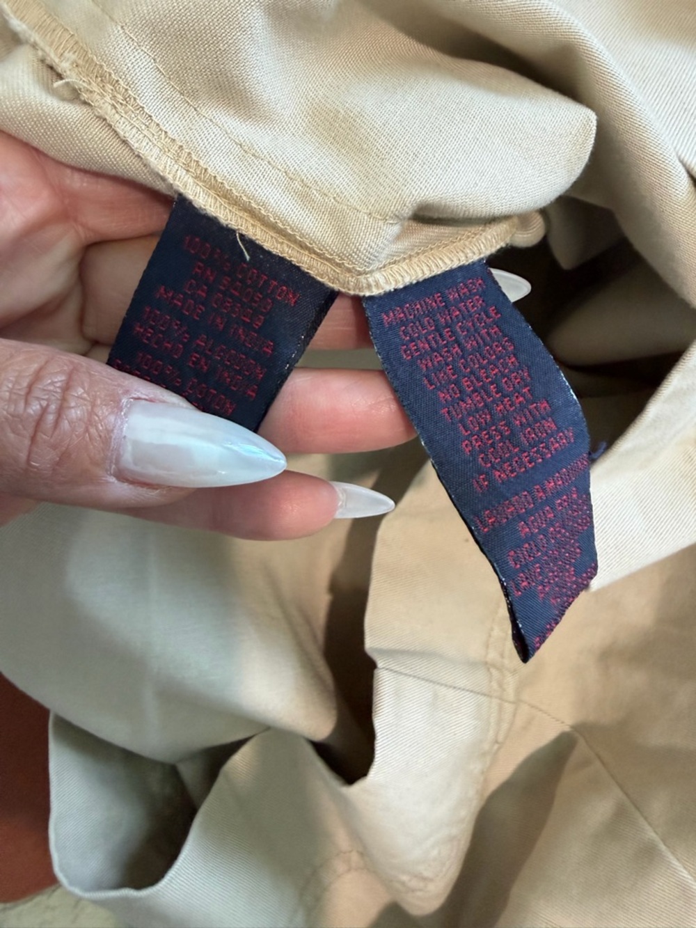 Ralph Lauren Beige/Tan Cotton Dress S - Picture 8 of 9